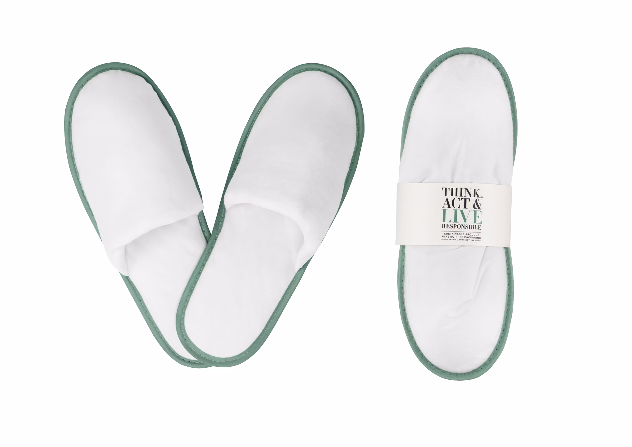 BAMBOO fiber SLIPPERS, white